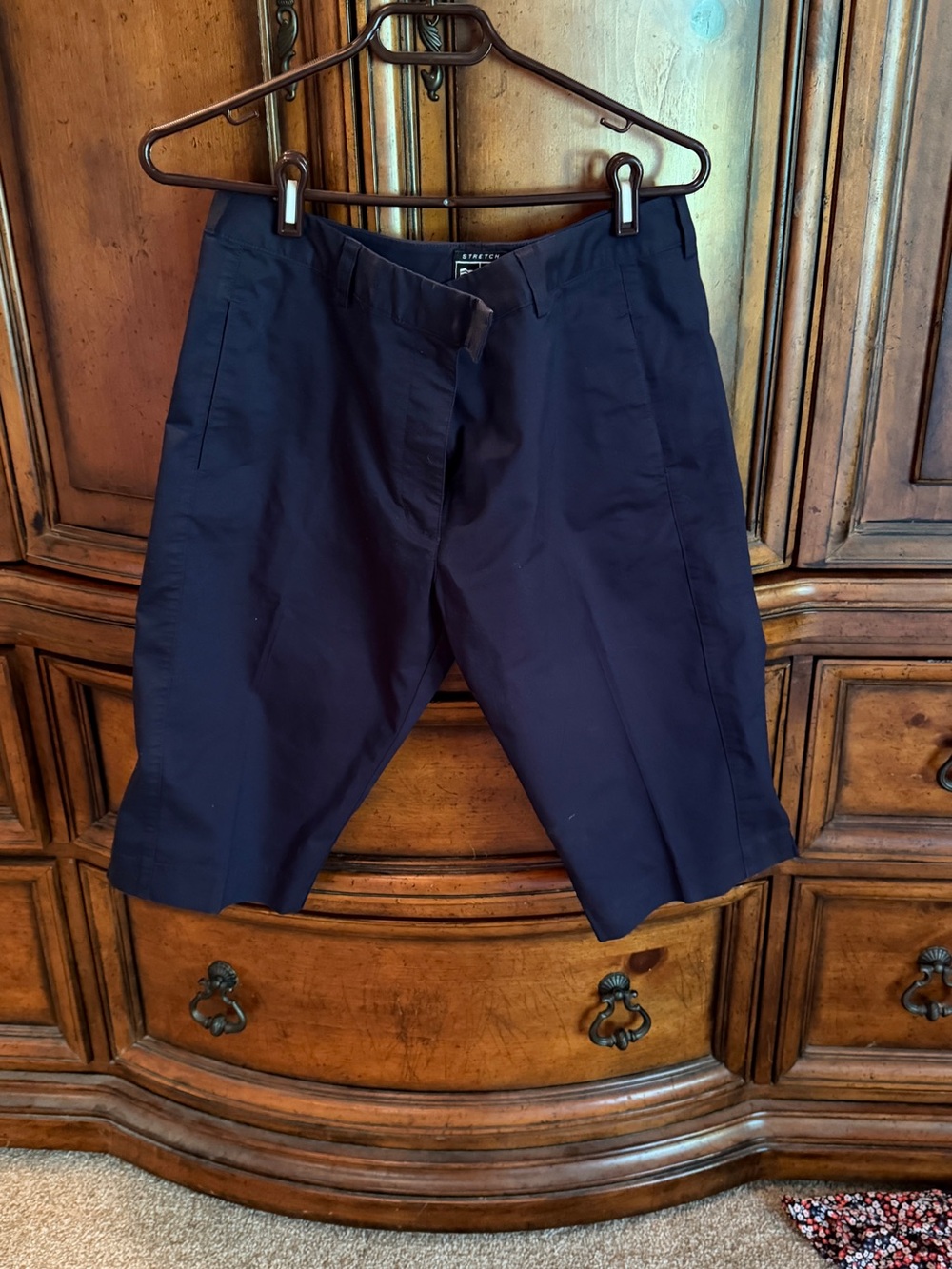 adidas Women's Navy Flat-Front Shorts